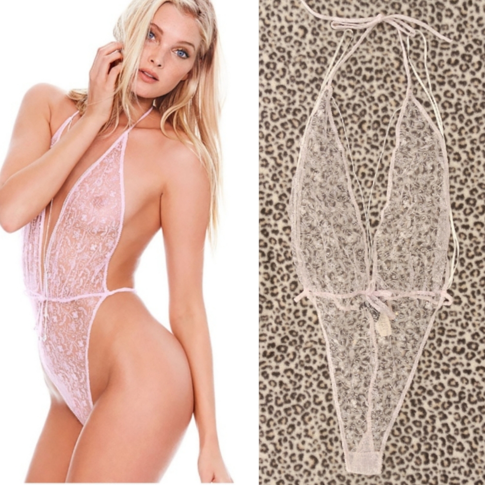2015 Victoria's Secret VS Designer Collection Pink Swarovski Naked Teddy, M, NWT